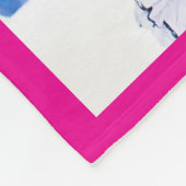 8 Landschap Foto Grid Collage Hot Pink Fleece Deken (Hoek)