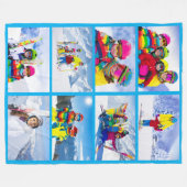 8 Landschapsfoto-rastercollage Azure Fleece Deken (Voorkant (Horizontaal))