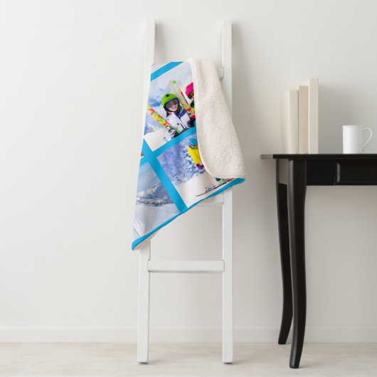 8 Landschapsfotocollage Azure Sherpa Deken (In situ)