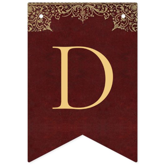 8 letters rood goud God zegene de doopsgemeenschap Vlaggetjes (Derde vlag)