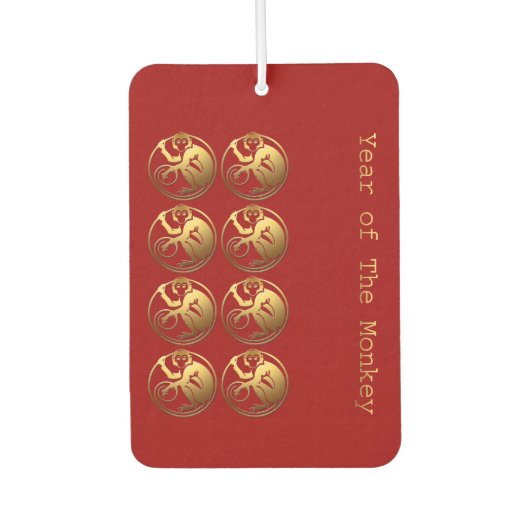 8 Lucky Monkeys Chinees Nieuwjaar 2016 Freshener Luchtverfrisser (Voorkant)