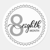 8 maanden Klassieke ronde Sticker (Voorkant)