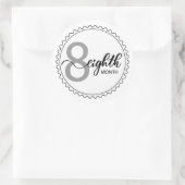 8 maanden Klassieke ronde Sticker (Tas)