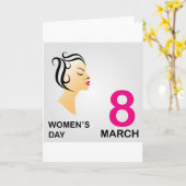 8 maart de dag van Internationale vrouwen Kaart (Gele Bloem)