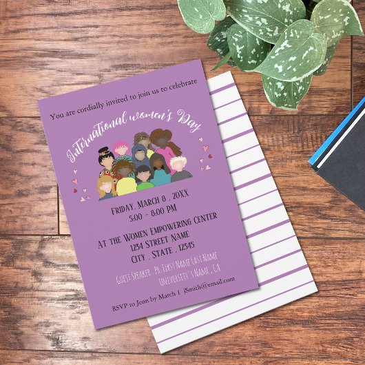 8 maart Evenement Internationale Vrouwendag Uitnod Kaart