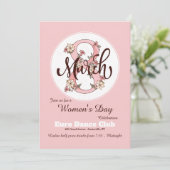 8 maart Floral Women's Day Invitation Kaart (Staand voorkant)