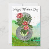 8 maart: Gelukkige Vrouwendag Feestdagenkaart (Achterkant)