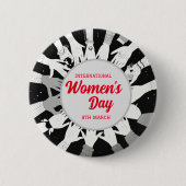 8 maart InspireInclusion Internationale Vrouwendag Ronde Button 5,7 Cm (Voorkant)