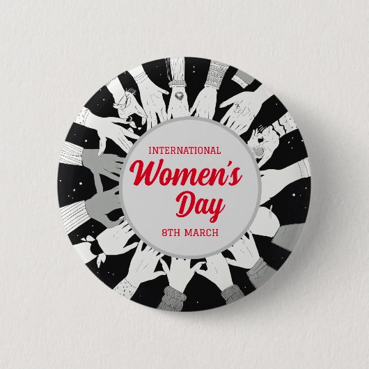 8 maart InspireInclusion Internationale Vrouwendag Ronde Button 5,7 Cm (Voorkant)