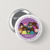 8 maart | Internationale Button op vrouwendag (Voorkant /achterkant)