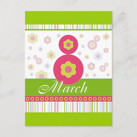 8 maart Internationale Vrouwendag Briefkaart (Voorkant)