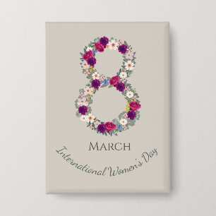 8 maart Internationale Vrouwendag Button