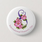 8 maart Internationale Vrouwendag Button (Voorkant)
