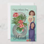 8 maart Internationale Vrouwendag Feestdagenkaart (Voorkant)