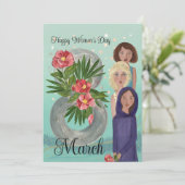 8 maart Internationale Vrouwendag Feestdagenkaart (Staand voorkant)