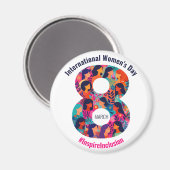 8 maart Internationale Vrouwendag IWD Magneet (Voorkant / Achterkant)