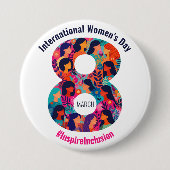 8 maart Internationale Vrouwendag IWD Ronde Button 7,6 Cm (Voorkant)