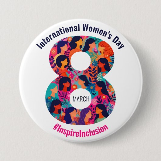 8 maart Internationale Vrouwendag IWD Ronde Button 7,6 Cm (Voorkant)