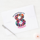 8 maart Internationale Vrouwendag IWD Ronde Sticker (Envelop)
