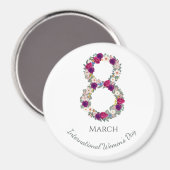 8 maart Internationale Vrouwendag Magneet (Voorkant / Achterkant)