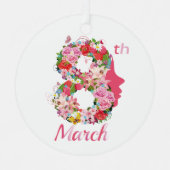 8 maart Internationale Vrouwendag Metalen Ornament (Voorkant)