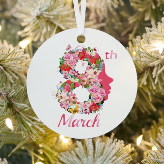 8 maart Internationale Vrouwendag Metalen Ornament (Insitu)
