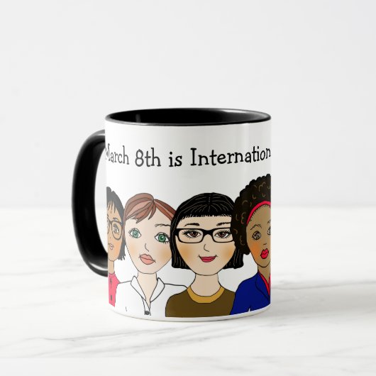 8 maart Internationale Vrouwendag Mok (Voorkant links)