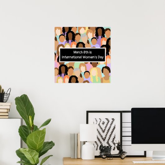 8 maart Internationale Vrouwendag Poster (Thuiskantoor)