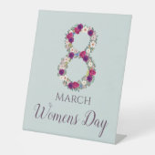 8 maart Internationale Vrouwendag Reclamebord Met Voetstuk (Voorkant)