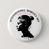 8 maart Internationale Vrouwendag Ronde Button 5,7 Cm (Voorkant)