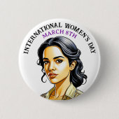 8 maart Internationale Vrouwendag Ronde Button 5,7 Cm (Voorkant)