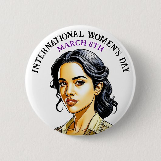 8 maart Internationale Vrouwendag Ronde Button 5,7 Cm (Voorkant)