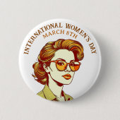 8 maart Internationale Vrouwendag Ronde Button 5,7 Cm (Voorkant)
