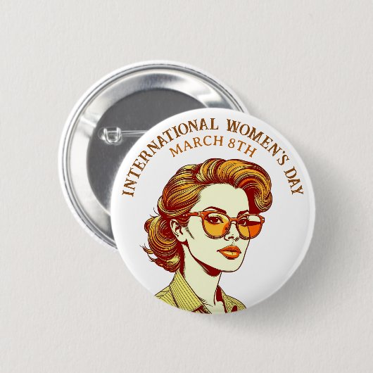 8 maart Internationale Vrouwendag Ronde Button 5,7 Cm (Voorkant /achterkant)