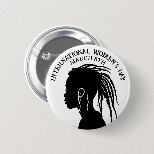 8 maart Internationale Vrouwendag Ronde Button 5,7 Cm (Voorkant /achterkant)