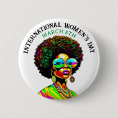 8 maart Internationale Vrouwendag Ronde Button 5,7 Cm (Voorkant)