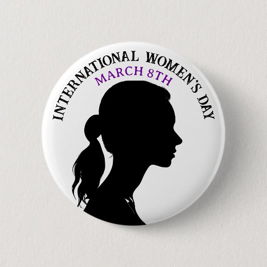 8 maart Internationale Vrouwendag Ronde Button 5,7 Cm (Voorkant)