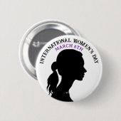 8 maart Internationale Vrouwendag Ronde Button 5,7 Cm (Voorkant /achterkant)