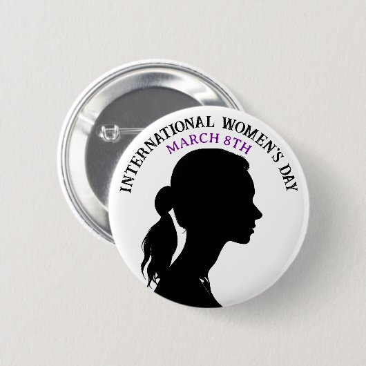 8 maart Internationale Vrouwendag Ronde Button 5,7 Cm (Voorkant /achterkant)