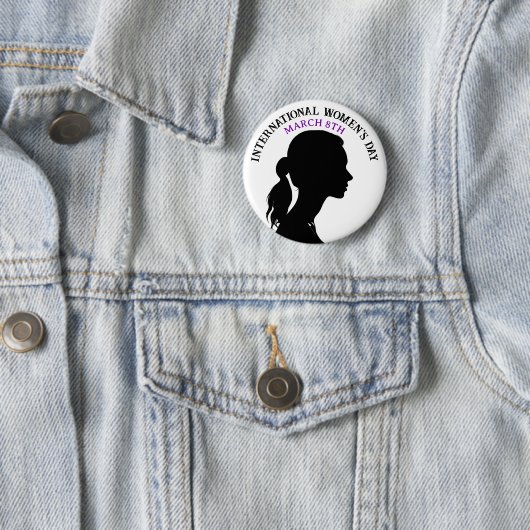 8 maart Internationale Vrouwendag Ronde Button 5,7 Cm (In situ)