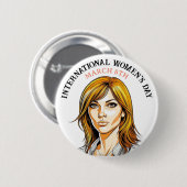 8 maart Internationale Vrouwendag Ronde Button 5,7 Cm (Voorkant /achterkant)