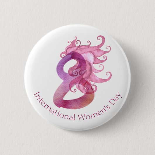 8 maart Internationale Vrouwendag Ronde Button 5,7 Cm (Voorkant)