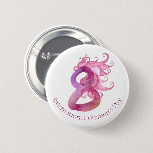 8 maart Internationale Vrouwendag Ronde Button 5,7 Cm (Voorkant /achterkant)