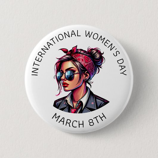 8 maart Internationale Vrouwendag Ronde Button 5,7 Cm (Voorkant)