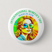 8 maart Internationale Vrouwendag Ronde Button 5,7 Cm (Voorkant)