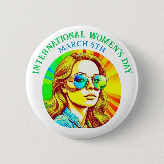 8 maart Internationale Vrouwendag Ronde Button 5,7 Cm (Voorkant)