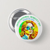 8 maart Internationale Vrouwendag Ronde Button 5,7 Cm (Voorkant /achterkant)