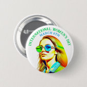 8 maart Internationale Vrouwendag Ronde Button 5,7 Cm (Voorkant /achterkant)