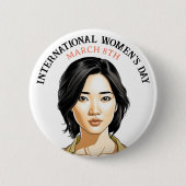 8 maart Internationale Vrouwendag Ronde Button 5,7 Cm (Voorkant)