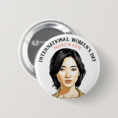 8 maart Internationale Vrouwendag Ronde Button 5,7 Cm (Voorkant /achterkant)